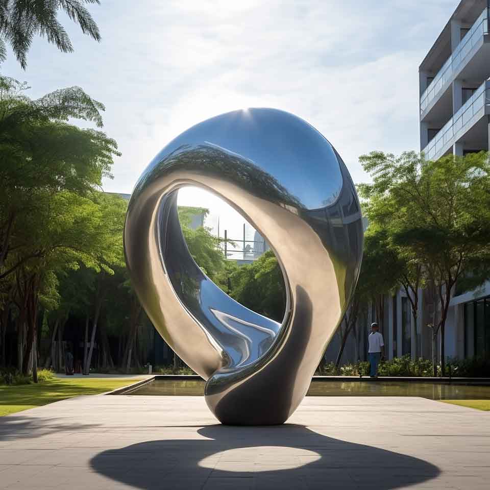 Abstract metal circle sculpture: projects for hotels, resorts, villas and city parks DZ-1498