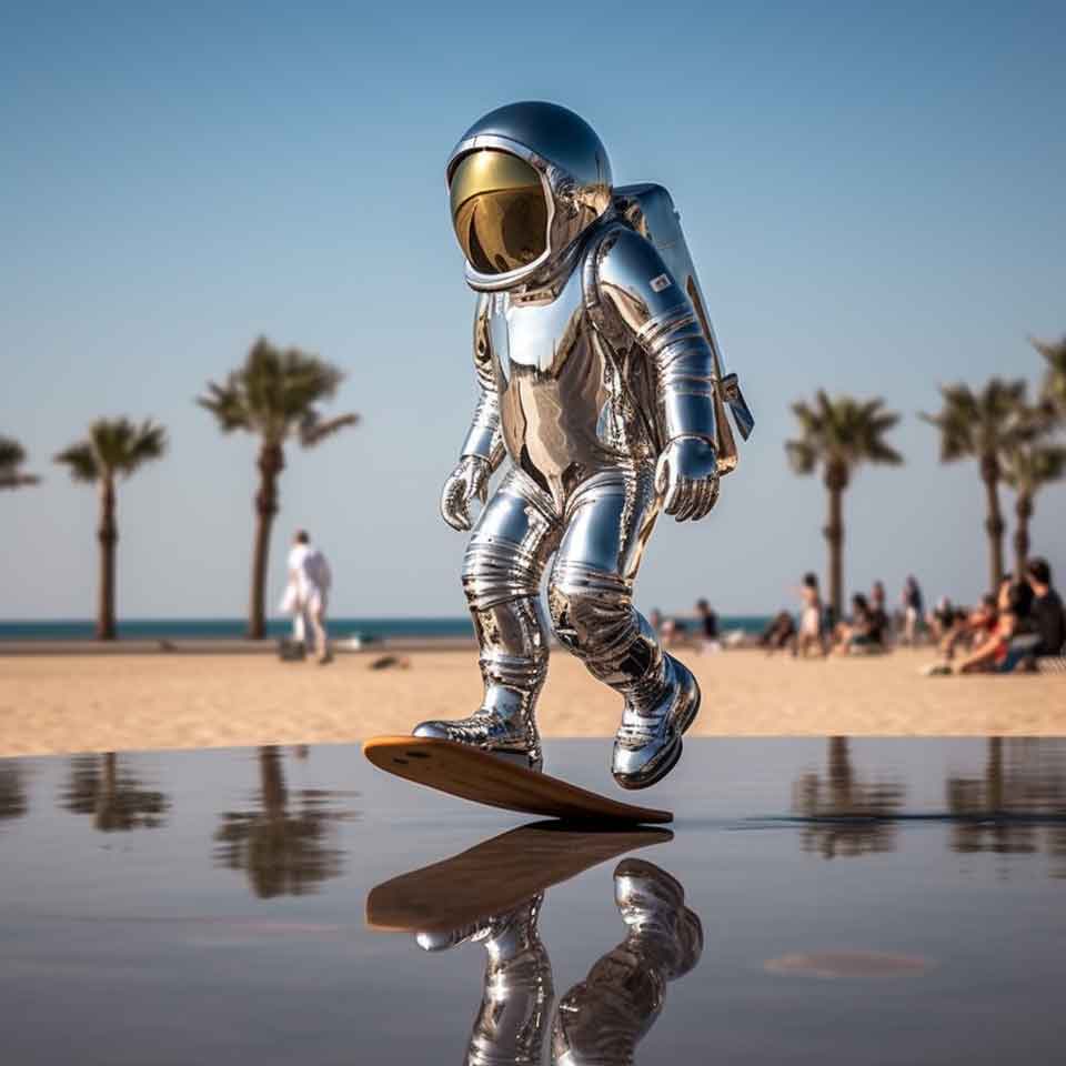 Customized giant special astronaut art sculpture public decor DZ-1501