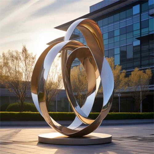 Modern high-end electroplated Möbius strip sculpture DZ-1530