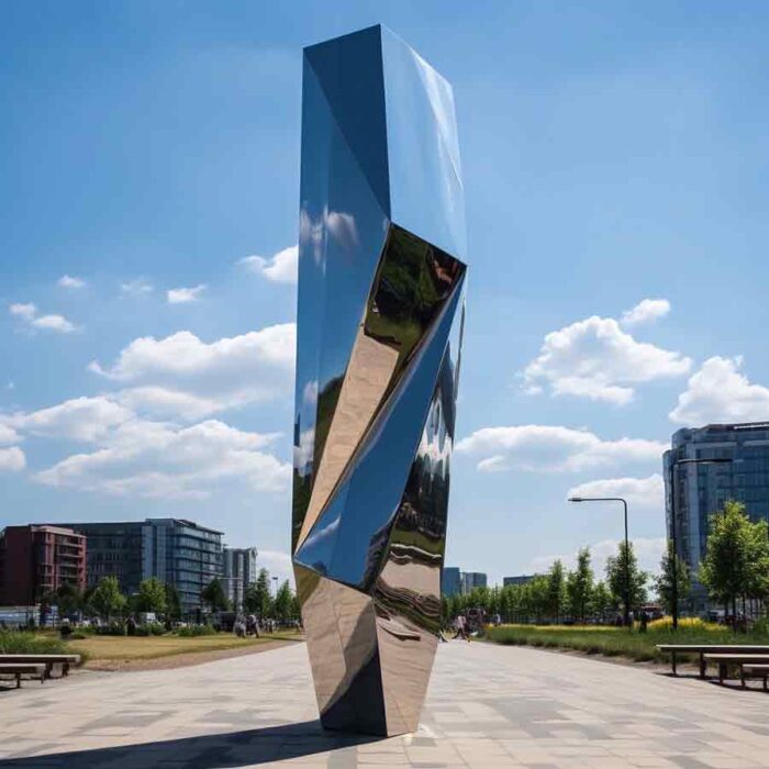Custom mirror stainless steel large urban sculpture DZ-1520