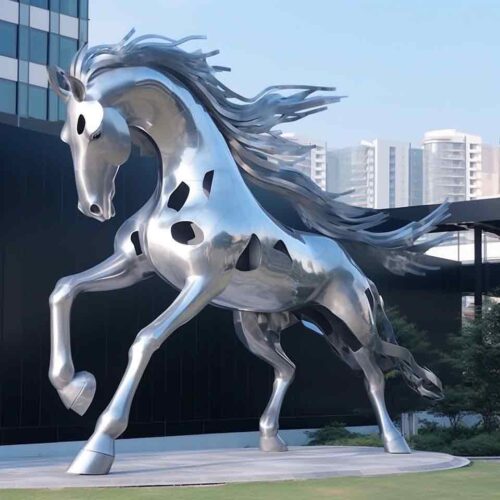 Large Metal Abstract Hollow Horse Sculptures for Sale DZ-1537