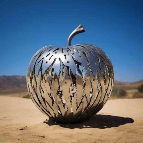 Large hollow metal apple sculpture for sale DZ-1539