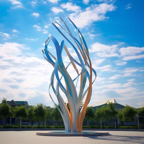 Large outdoor modern abstract metal art sculpture custom DZ-1543