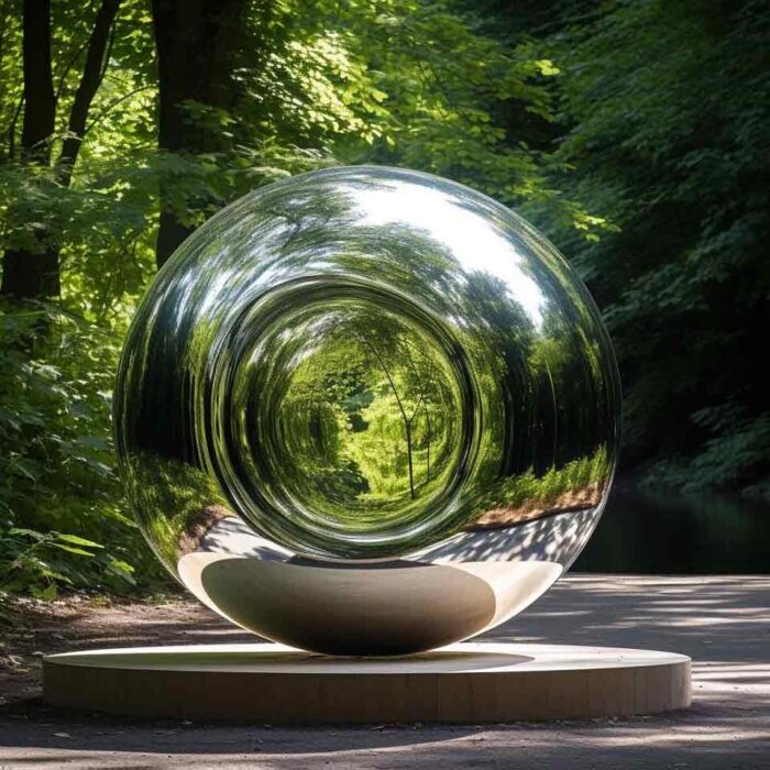 Large modern garden mirror stainless steel sphere public art sculpture DZ-1535