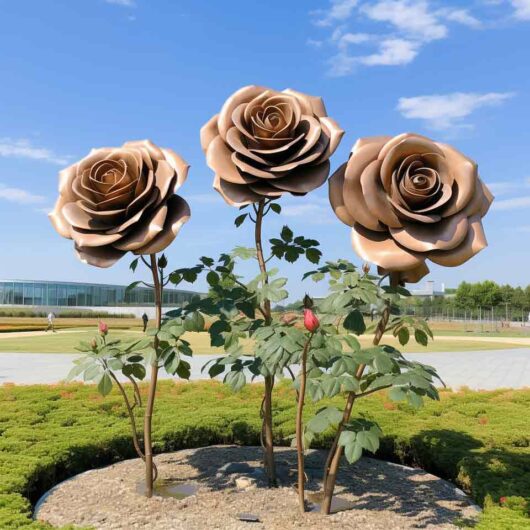 Large Metal Rose Sculpture Collection for Sale, Giant Metal Flower Sculptures, Love Theme