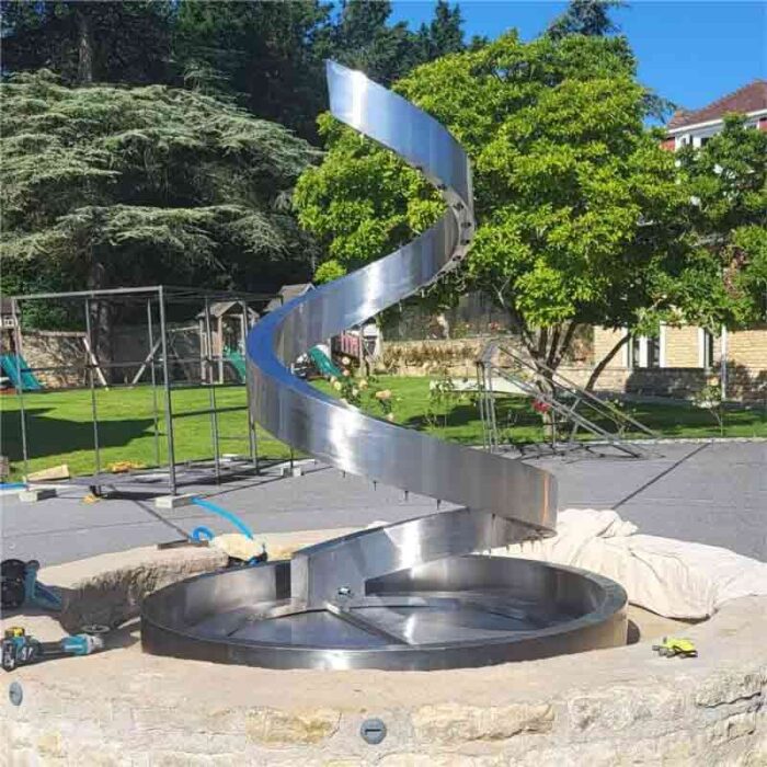 Modern Metal Outdoor Garden Spiral Fountain Sculpture for Sale DZM-1438