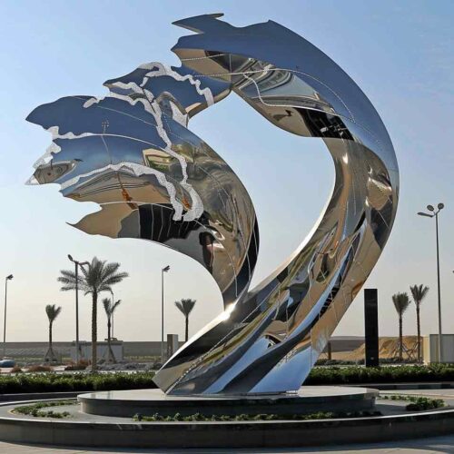 modern stainless steel sculpture,stainless steel sculpture,stainless steel metal sculpture,stainless steel sculptures,giant sculpture,theme sculpture,modern sculpture,Saudi Arabia