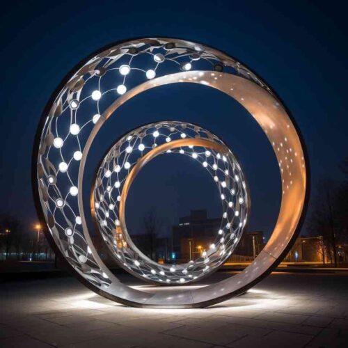 metal circle sculpture,circle sculpture,custom sculpture,star sculpture,light sculpture,large metal sculpture