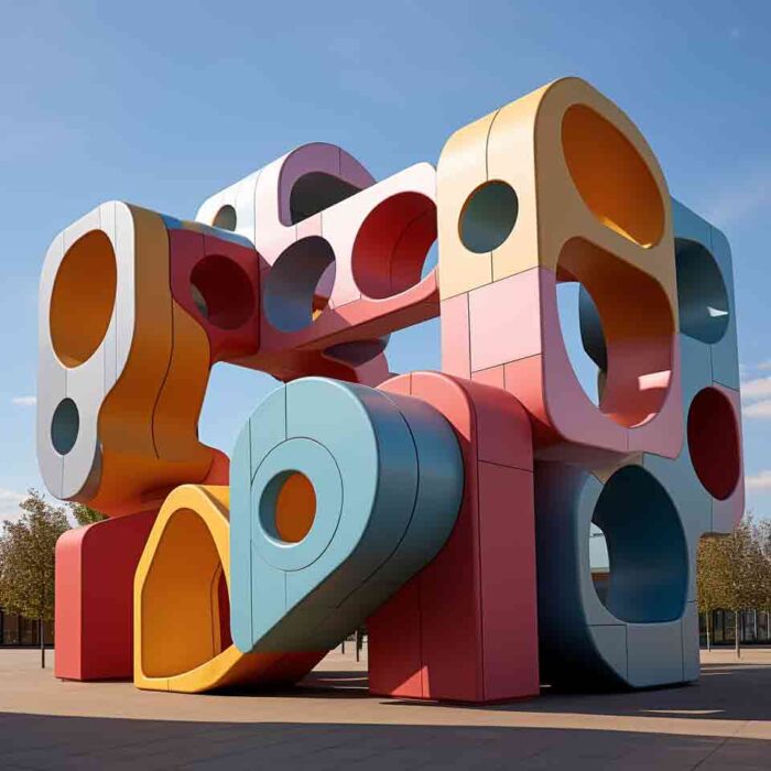 Custom Large Metal Playground Sculpture, Colorful Design DZ-1585