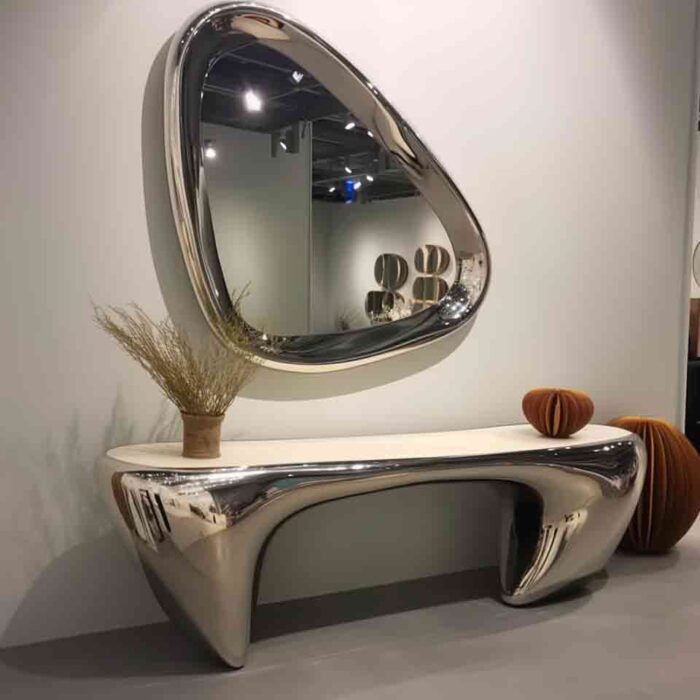 High end luxury metal console table sculptures DZ-1607