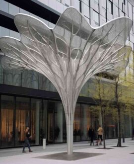 Modern large abstract metal tree sculpture custom DZ-1594