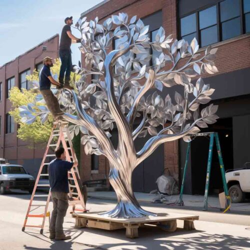 Large Stainless Steel Tree of Life Garden Sculpture for Sale DZ-1616