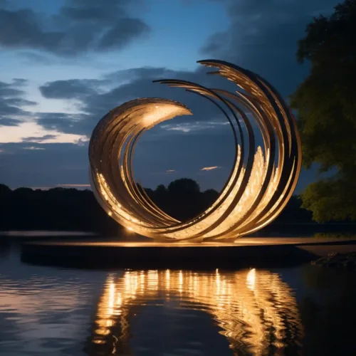 Outdoor Stainless Steel Crescent Moon Sculpture | Creative Art DZ-7-2