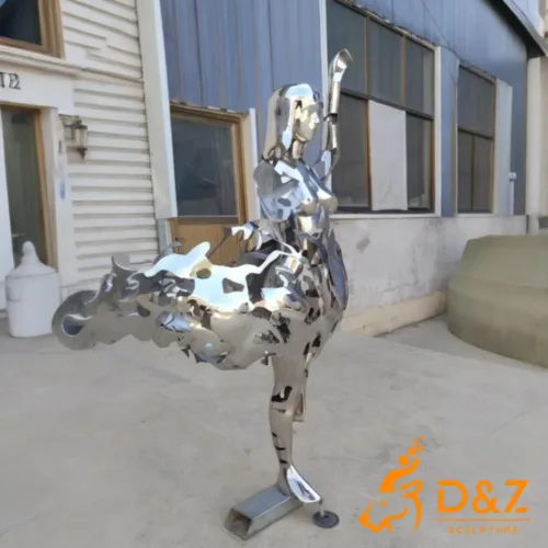 Mirrored Stainless Steel Hollow Abstract Dancer Sculpture DZ-9-2