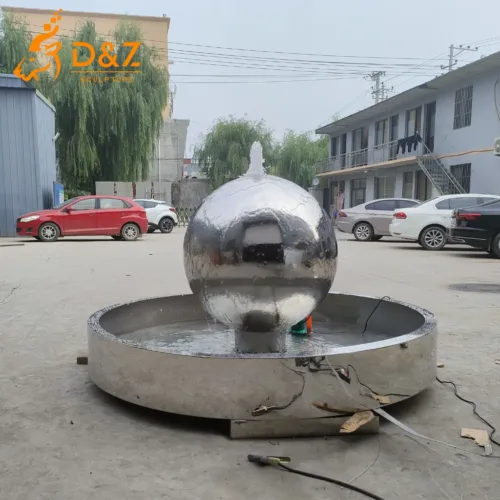 Outdoor Mirrored Stainless Steel Sphere Fountain Sculpture DZ-10-1