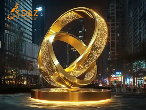 Stainless Steel Mobius Strip Sculpture With Light DZ-5-2
