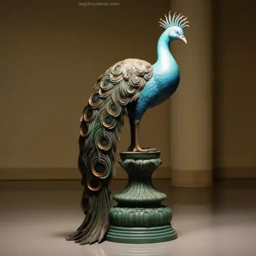 Outdoor Garden Bronze Peacock Statue DZ-3-2