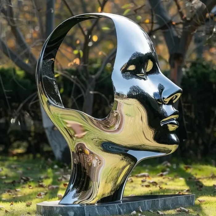 Mirror Stainless Hollow Portrait Sculpture 414-4