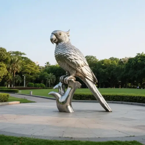Large Metal Parrot Sculpture for Garden Decor DZN-63-2