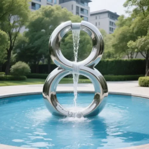 Outdoor 8-Shaped Large Pond Fountains with Light for Sale DZN89 Outdoor 8-Shaped Large Pond Fountains with Light for Sale DZN89-1