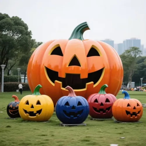 Giant Metal Halloween Pumpkin Statue Holiday Decoration DZN-30 Giant Metal Halloween Pumpkin Statue Holiday Decoration DZN-30-1