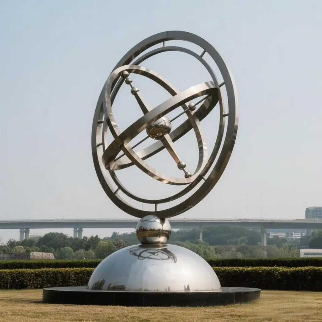 Garden Metal Gyroscope Sculpture for Sale | Modern Art DZN-18 Garden Metal Gyroscope Sculpture for Sale | Modern Art DZN-18-2