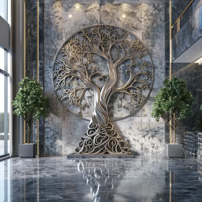 Large Metal Tree Of Life Wall Sculpture Luxury Hotel Art DZN-28 - D&Z ...