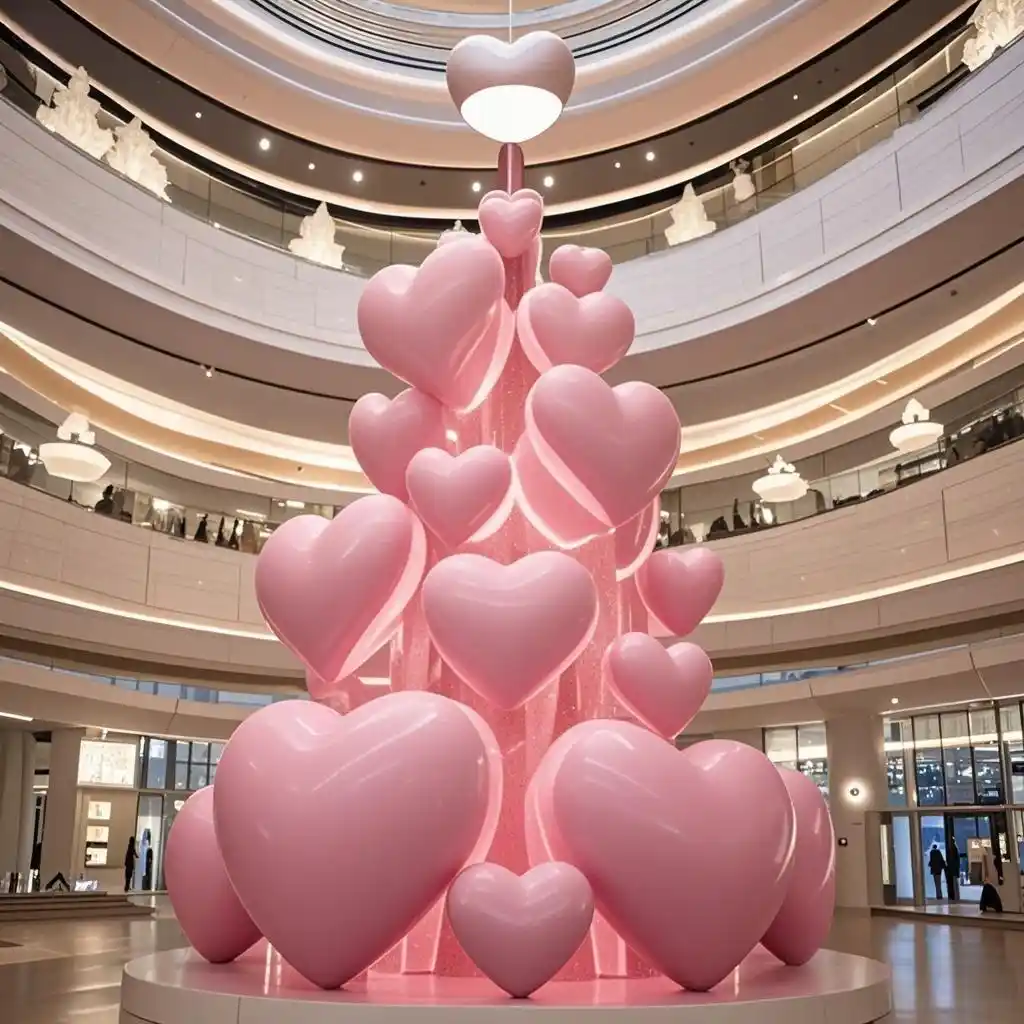 LED Metal Art Heart Sculpture Mall Xmas Tree Wedding DZN-44-2