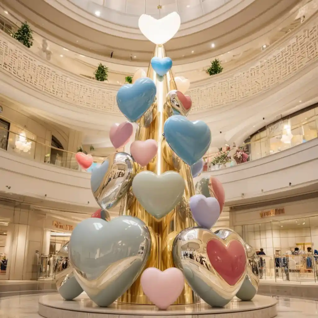 LED Metal Art Heart Sculpture Mall Xmas Tree Wedding DZN-44-5