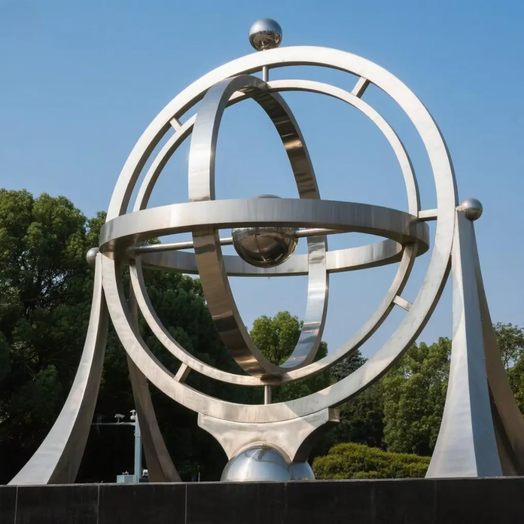 Garden Metal Gyroscope Sculpture for Sale | Modern Art DZN-18 Garden Metal Gyroscope Sculpture for Sale | Modern Art DZN-18-4