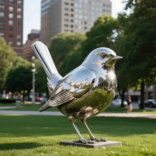 Bird Metal Robin Sculpture for the Garden DZN-62-4