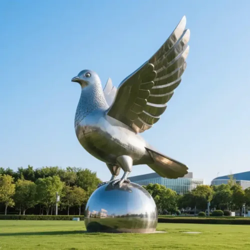 Large Outdoor Metal Dove Bird Sculpture Decor for Sale DZN-41 Large Outdoor Metal Dove Bird Sculpture Decor for Sale DZN-41-1