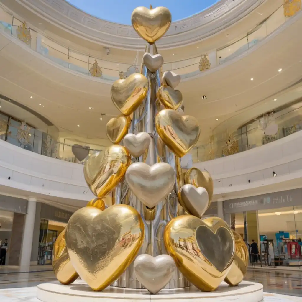 LED Metal Art Heart Sculpture Mall Xmas Tree Wedding DZN-44-3