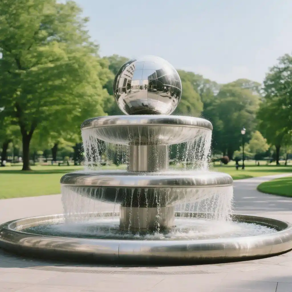 Custom Stainless Steel Large Bowl Fountain with Ball DZN90 Custom Stainless Steel Large Bowl Fountain with Ball DZN90-5