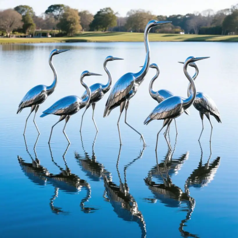 Metal Great Blue Heron Sculpture| Outdoor Garden Art DZN-60 Metal Great Blue Heron Sculpture| Outdoor Garden Art DZN-60-4