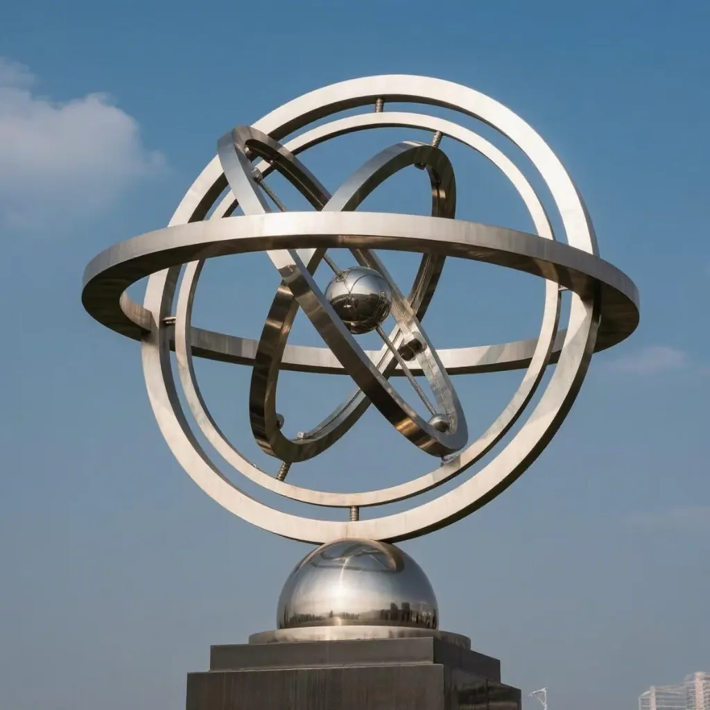 Garden Metal Gyroscope Sculpture for Sale | Modern Art DZN-18 Garden Metal Gyroscope Sculpture for Sale | Modern Art DZN-18-3