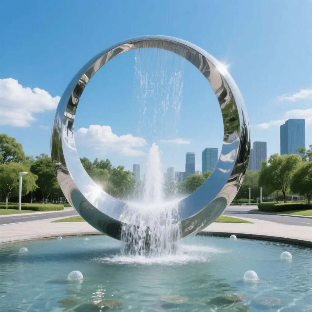 Large Metal Outdoor Circular Water Fountain Water Feature Design DZN87 Large Metal Outdoor Circular Water Fountain Water Feature Design DZN87-6