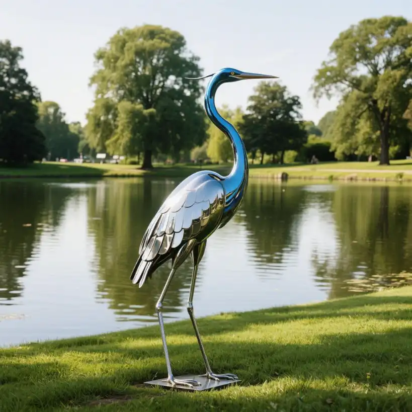 Metal Great Blue Heron Sculpture| Outdoor Garden Art DZN-60 Metal Great Blue Heron Sculpture| Outdoor Garden Art DZN-60-2