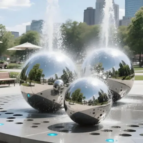 Stainless Steel Outdoor Sphere Water Fountains for Sale DZN97-1