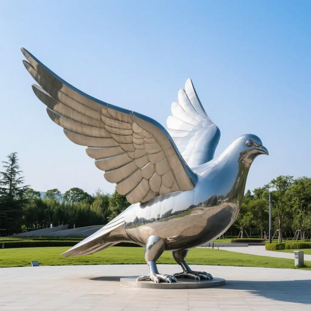 Large Outdoor Metal Dove Bird Sculpture Decor for Sale DZN-41 Large Outdoor Metal Dove Bird Sculpture Decor for Sale DZN-41-6
