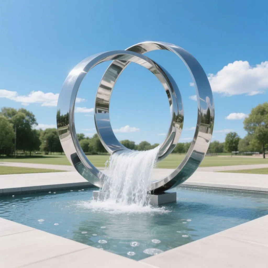 Large Metal Outdoor Circular Water Fountain Water Feature Design DZN87 Large Metal Outdoor Circular Water Fountain Water Feature Design DZN87-3