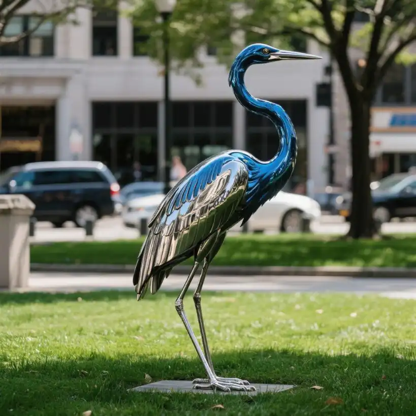 Metal Great Blue Heron Sculpture| Outdoor Garden Art DZN-60 Metal Great Blue Heron Sculpture| Outdoor Garden Art DZN-60-3