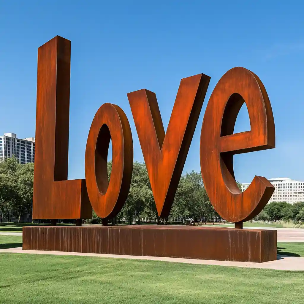 Elevate Your Space with 9 Love Sculptures Series Elevate Your Space with 9 Love Sculptures Series - Large Metal Corten Love Sculpture for Sale