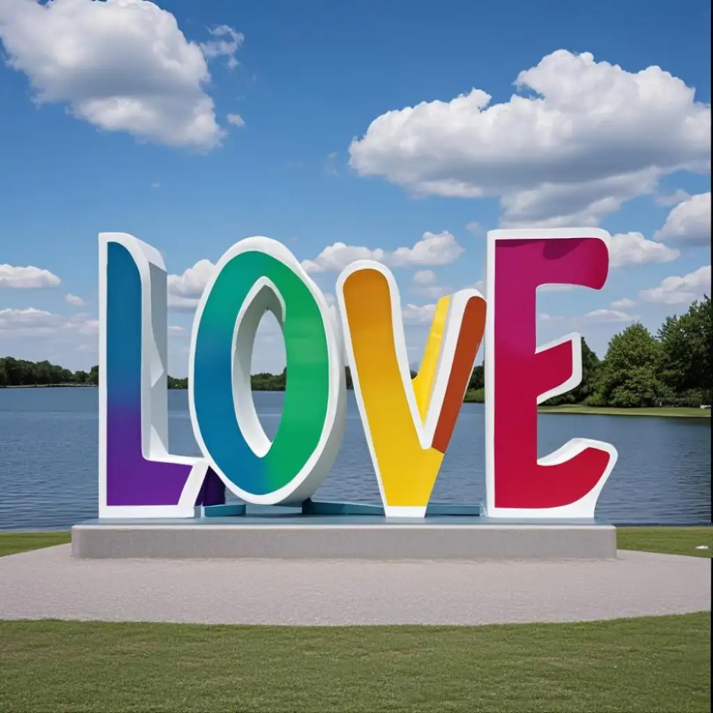 Elevate Your Space with 9 Love Sculptures Series Elevate Your Space with 9 Love Sculptures Series - Large Metal Love Letters Sculpture for Sale