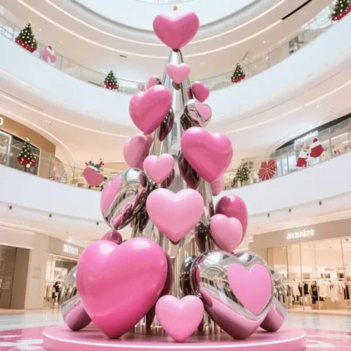 LED Metal Art Heart Sculpture Mall Xmas Tree Wedding DZN-44 LED Metal Art Heart Sculpture Mall Xmas Tree Wedding DZN-44-1