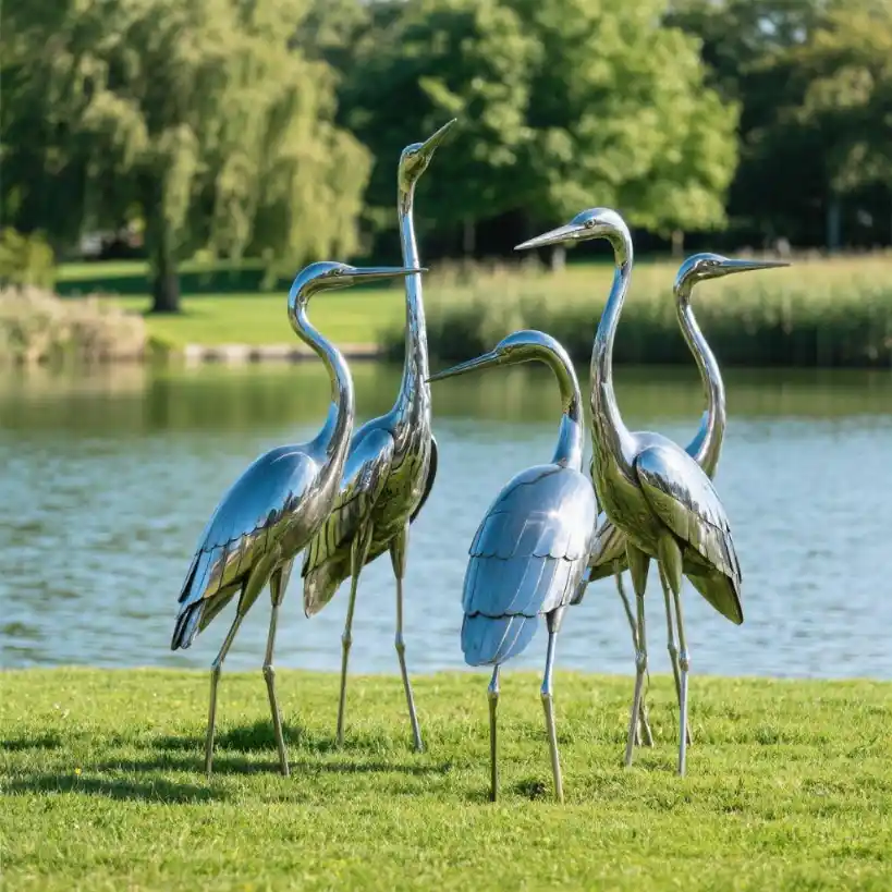 Metal Great Blue Heron Sculpture| Outdoor Garden Art DZN-60 Metal Great Blue Heron Sculpture| Outdoor Garden Art DZN-60-6