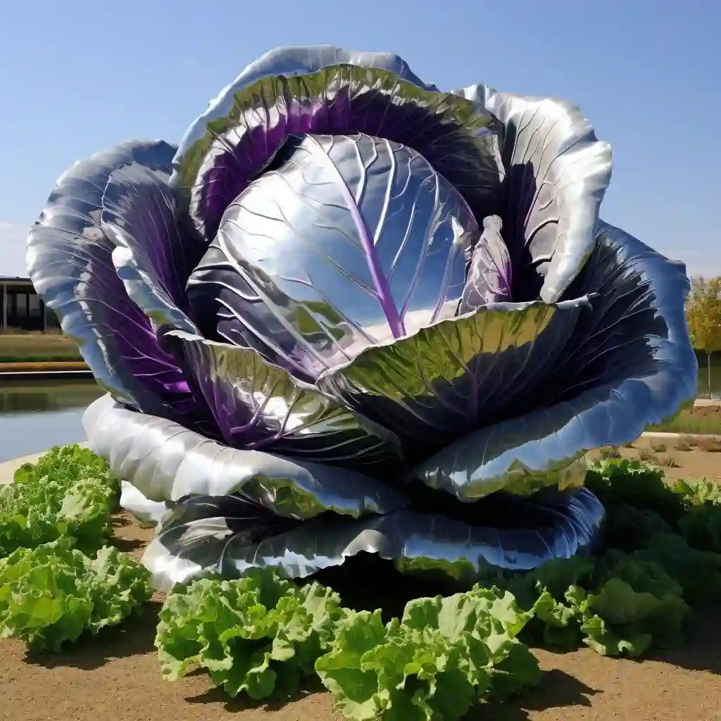 Outdoor Giant Vegetable Metal Cabbage Sculpture DZN-52 Outdoor Giant Vegetable Metal Cabbage Sculpture DZN-52-4