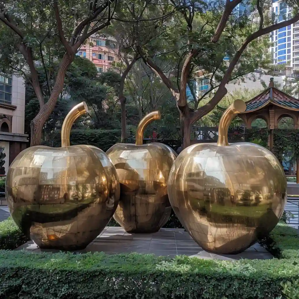 Geometric Metal Large Apple Sculpture Colorful Fruit for Sale DZN42-6 apple sculpture for sale Geometric Metal Large Apple Sculpture Colorful Fruit for Sale DZN42-6 apple sculpture for sale