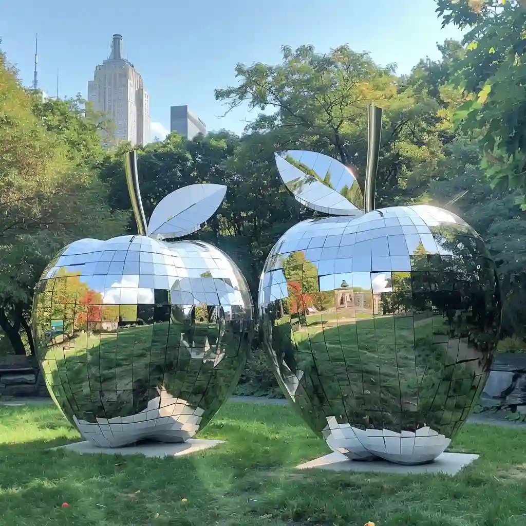 Geometric Metal Large Apple Sculpture Colorful Fruit for Sale DZN42-5 stainless steel sculpture Geometric Metal Large Apple Sculpture Colorful Fruit for Sale DZN42-5 stainless steel sculpture