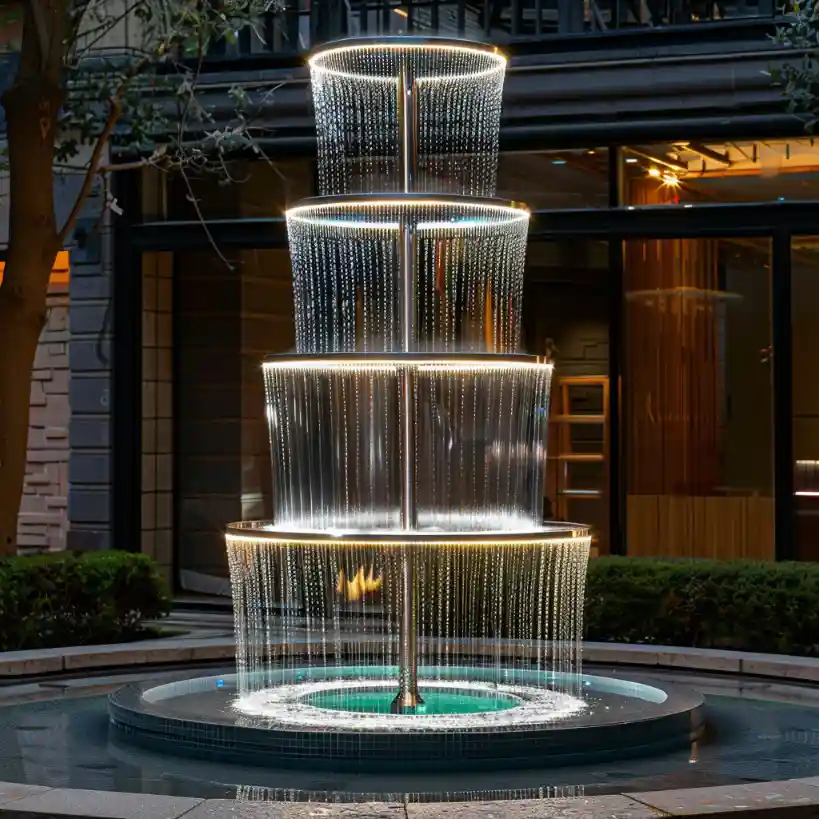 Large Outdoor LED 4-Tier Fountain Water Feature for Sale DZN91 Large Outdoor LED 4-Tier Fountain Water Feature for Sale DZN91-6